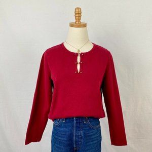 2000s Red Long Sleeve Top